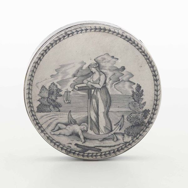 A silver tobacco tin, Russia, 17/1800s