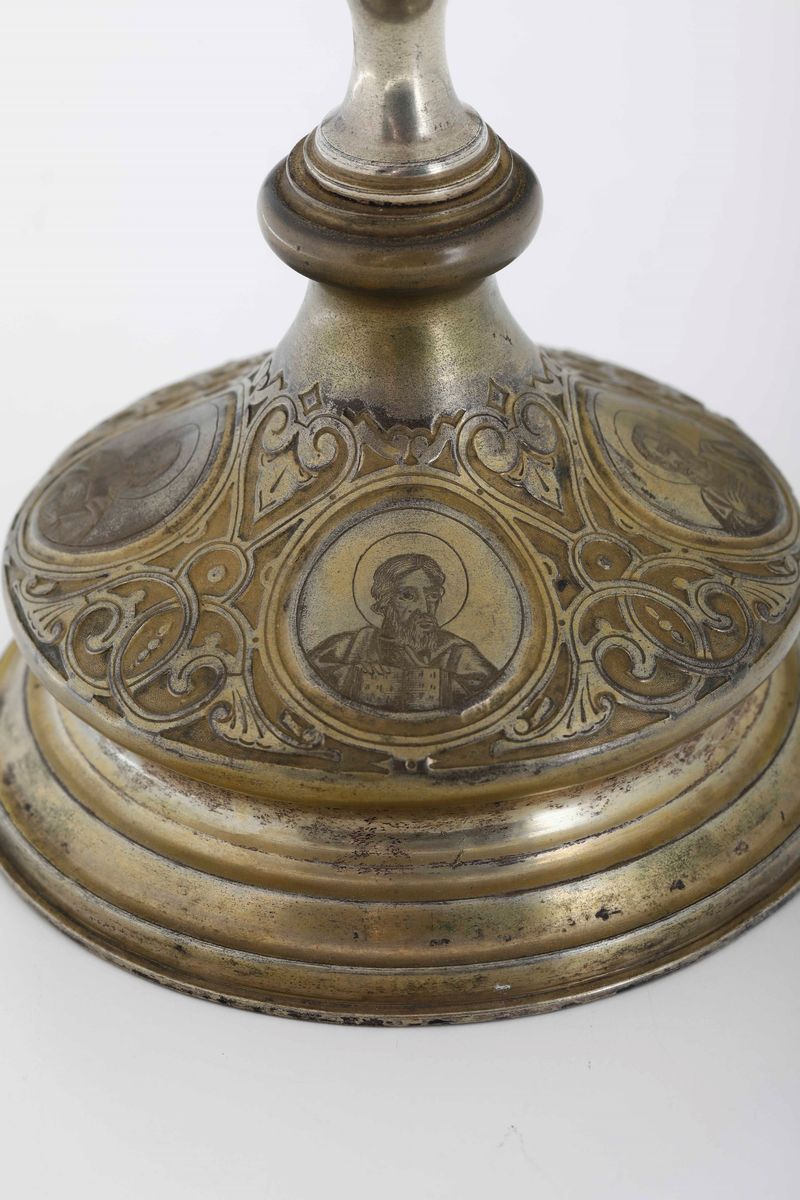 Calice. Rame e Argento Sbalzato e Cesellato. Mosca XIX-XX Secolo, Orefice Dimitry Maximovitch Sch...