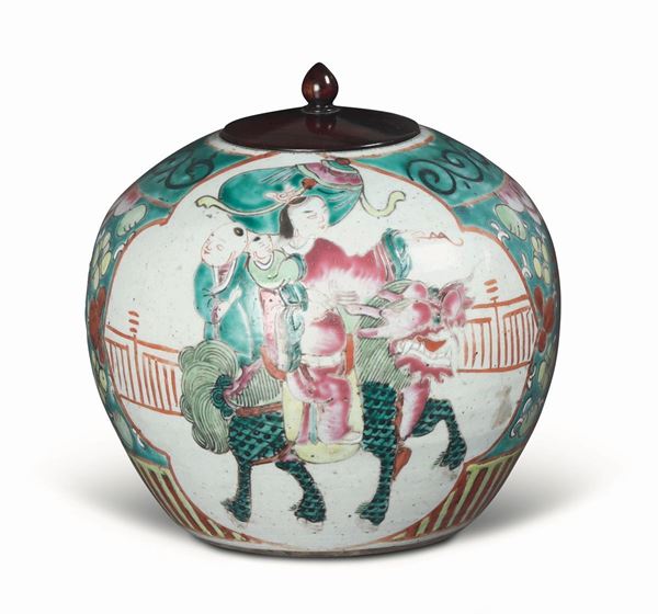 Vaso con coperchio, Cina, dinastia Qing, XIX secolo