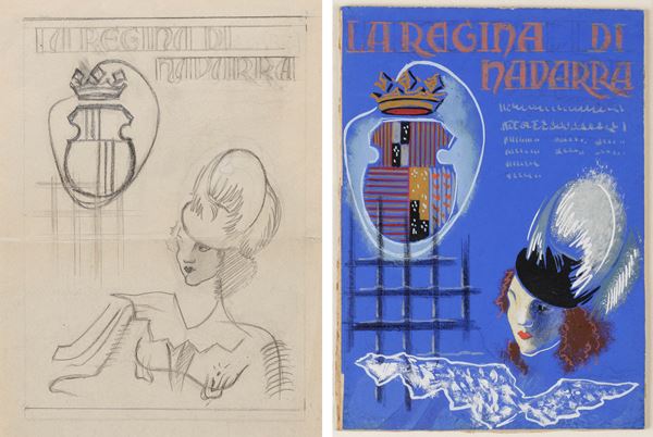 La regina di Navarra (lotto di due bozzetti)