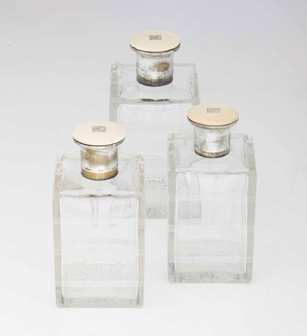 Three cologne bottles, Russia, late 1800s