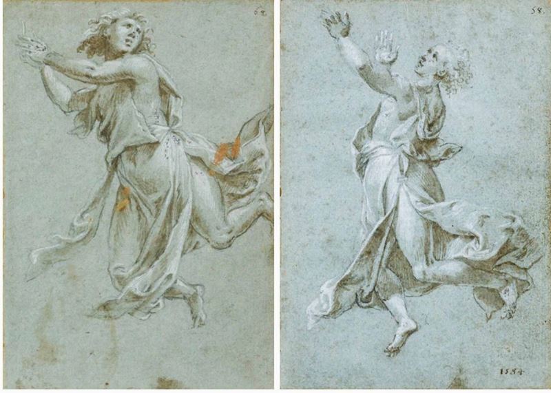 Carlo Urbino (Crema 1510/20-1585) Studi per figure  - Asta Disegni Antichi - Cambi Casa d'Aste