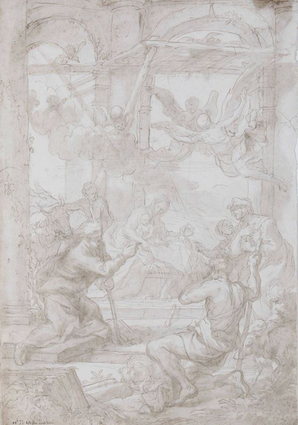 Domenico Piola (Genova 1627-1703) Adorazione dei pastori