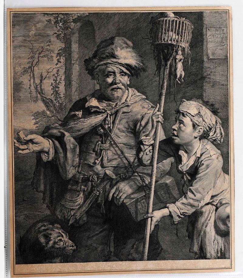 Visscher, Cornelis (1619-1658) Il venditore di veleno per sorci. (1645).  - Auction Rare Books - Cambi Casa d'Aste