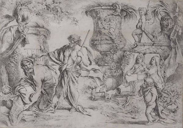 Giovanni Benedetto Castiglione detto il Grechetto (Genova 1609 - Mantova 1664) Allegoria della transitorietà