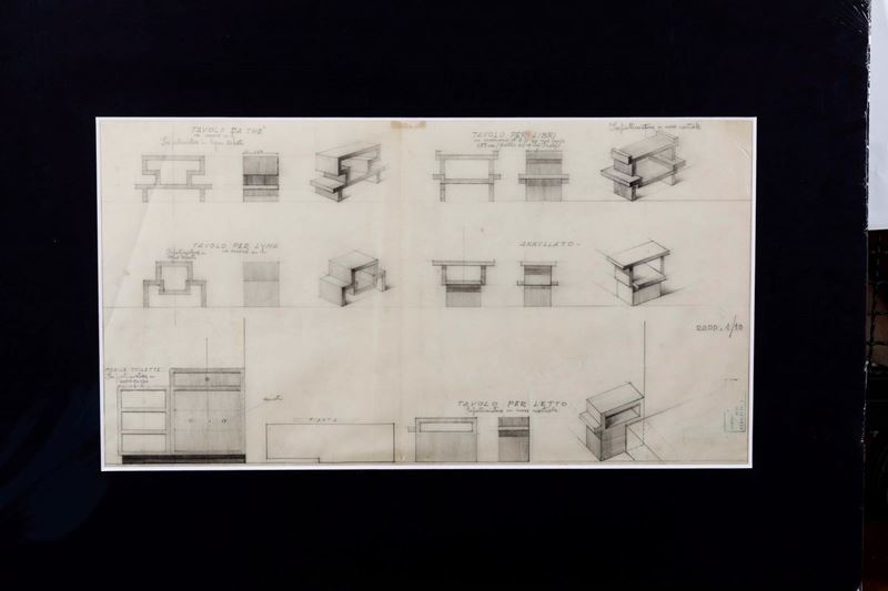 Virgilio Marchi (1895-1960) Grande disegno per mobilia  - Asta Dipinti del XIX-XX Secolo | Cambi Time - Cambi Casa d'Aste