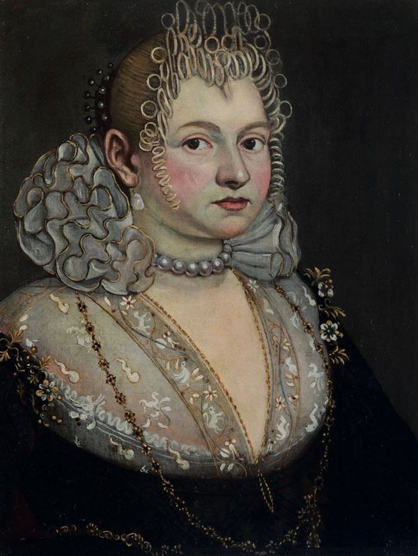 Scuola veneta dell'inizio del XVII secolo Ritratto di giovane dama