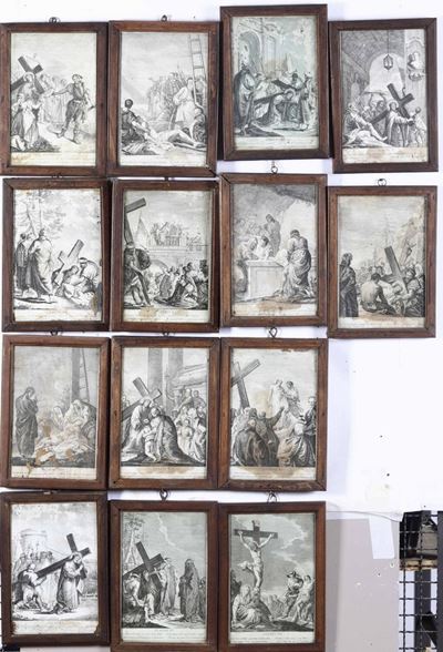 Via Crucis, 14 Incisioni Telate