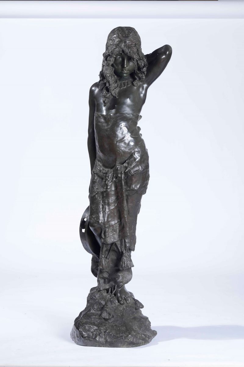 Enrico Astorri (1858-1921)giovane Gitana con Tamburello