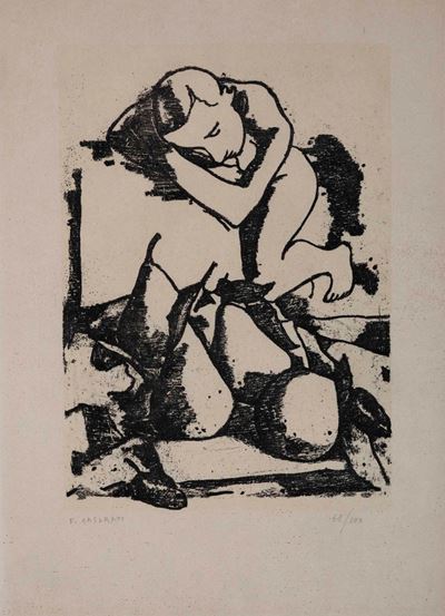 Felice Casorati (1883-1963)due Litografie