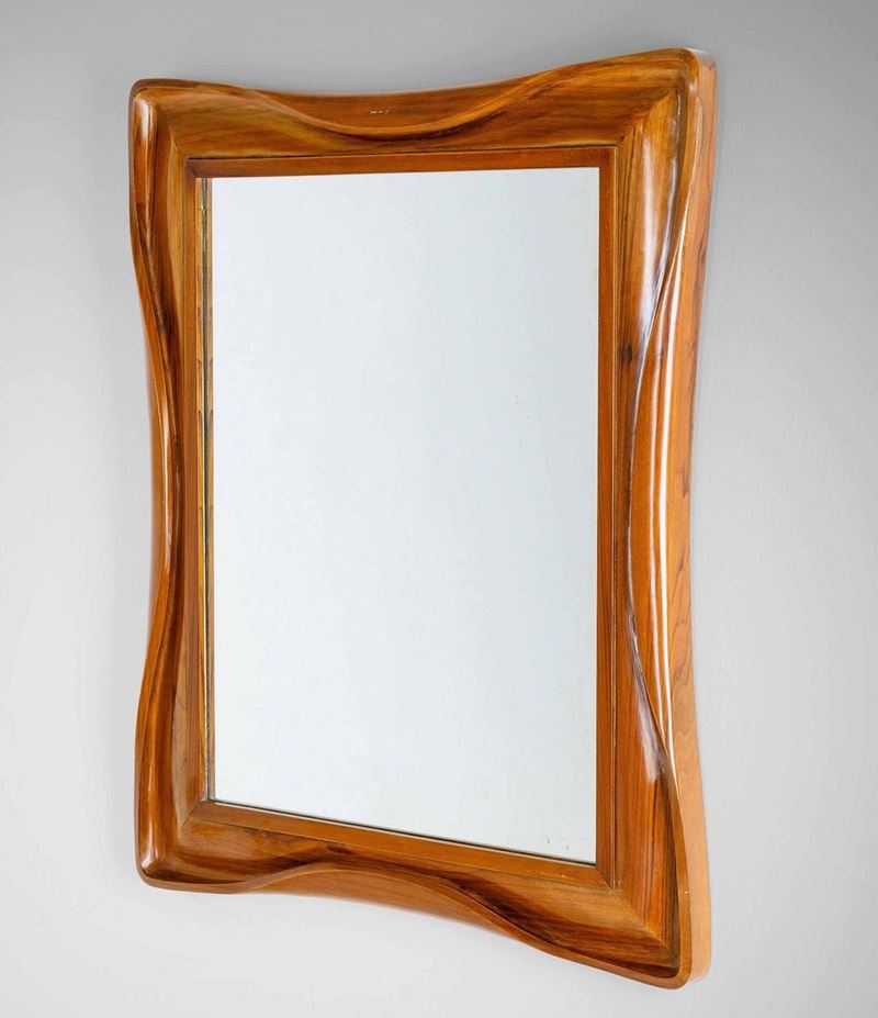 Specchiera con cornice in legno scolpito e cristallo specchiato.  - Asta PopUp Design - Cambi Casa d'Aste