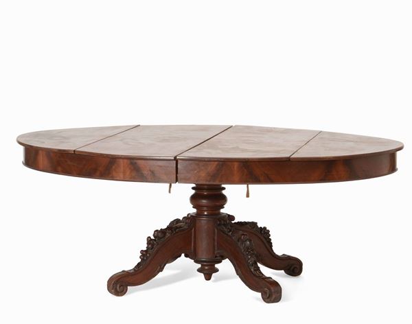 Grande tavolo ovale allungabile, XIX secolo
