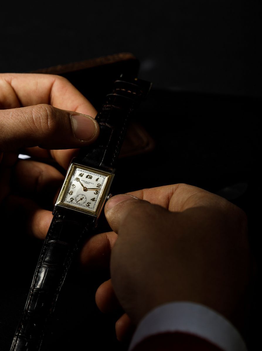 Patek Philippe - Raro Orologio di Forma Anni '30 con Cassa D'oro 18k Bitonale. con Scatola ed Est...