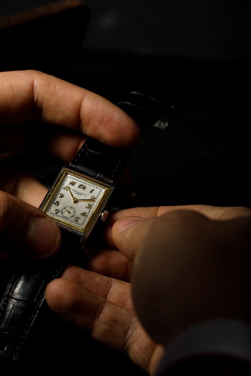 Patek Philippe - Raro Orologio di Forma Anni '30 con Cassa D'oro 18k Bitonale. con Scatola ed Est...