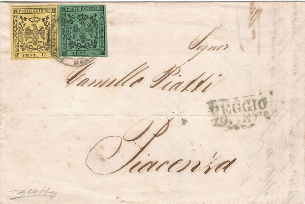Lettera da Reggio per Piacenza  del 19 settembre 1859