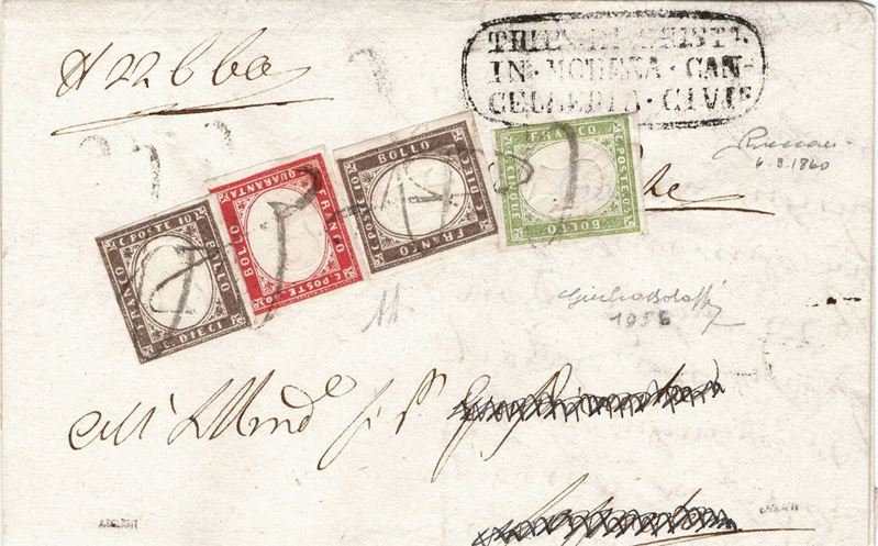 Raccomandata da Modena per Sassuolo dell’8 marzo 1859  - Auction Postal History of the Risorgimento - Cambi Casa d'Aste