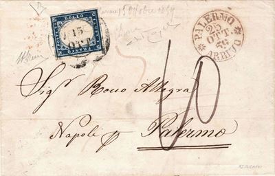Lettera da Carrara per Palermo del 15 Ottobre 1859