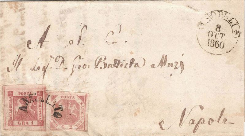 Lettera da Popoli per Napoli dell’8 ottobre 1860  - Auction Postal History of the Risorgimento - Cambi Casa d'Aste