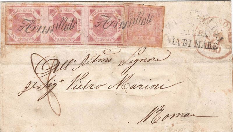 Lettera da Sulmona per Roma dell’8 settembre 1860  - Asta Storia Postale del Risorgimento - Cambi Casa d'Aste