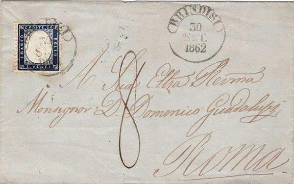 Lettera da Brindisi per Roma del 30 settembre 1862