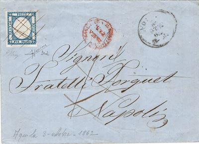 Lettera da L’aquila per Napoli del 3 Ottobre 1862