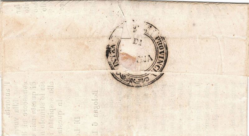 Circolare in franchigia da Bologna per città, datato 6 luglio 1859  - Auction Postal History of the Risorgimento - Cambi Casa d'Aste