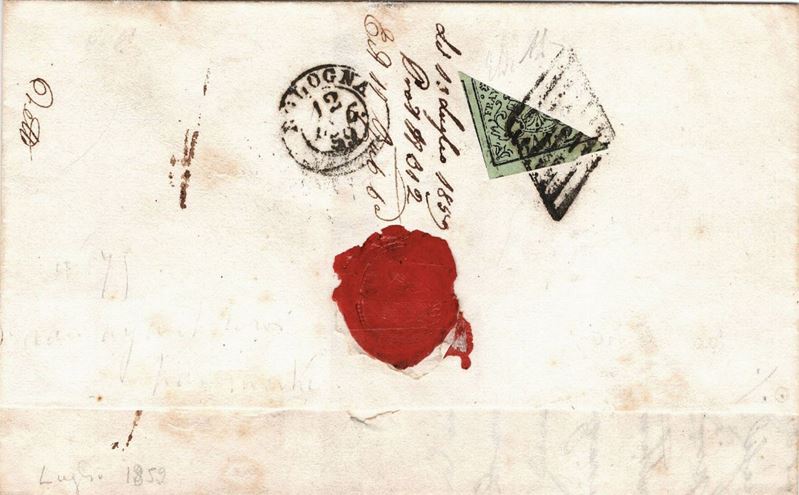 Lettera da Castel Maggiore per Santa Maria in Duno del 12 luglio 1859  - Asta Storia Postale del Risorgimento - Cambi Casa d'Aste