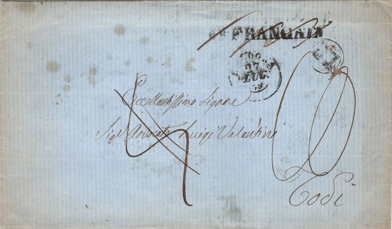 Lettera da Bologna per Todi del 27 luglio 1859  - Asta Storia Postale del Risorgimento - Cambi Casa d'Aste