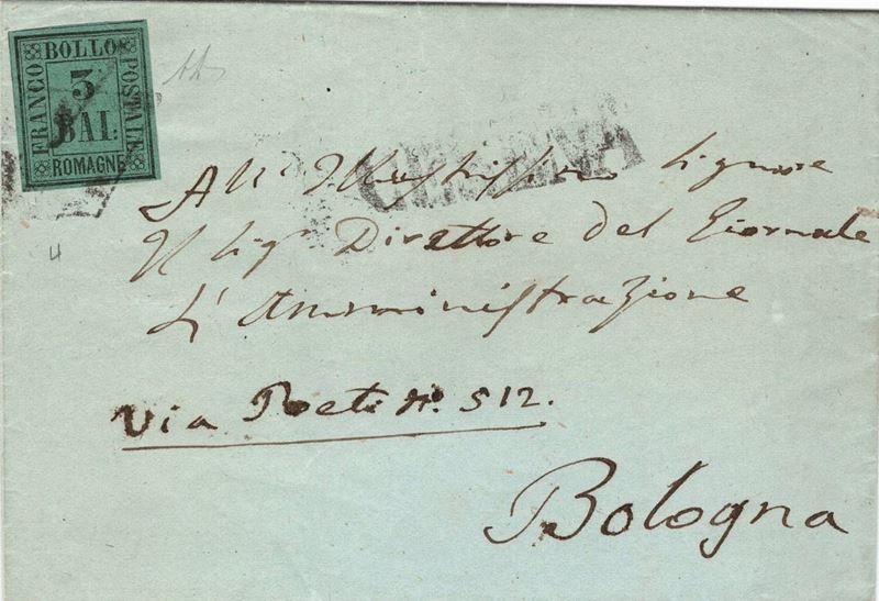 Lettera da Cesena per Bologna del 22 dicembre 1859  - Asta Storia Postale del Risorgimento - Cambi Casa d'Aste