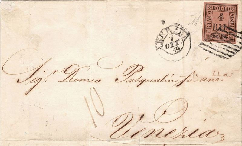 Lettera da Ferrara per Venezia del 7 ottobre 1859  - Auction Postal History of the Risorgimento - Cambi Casa d'Aste