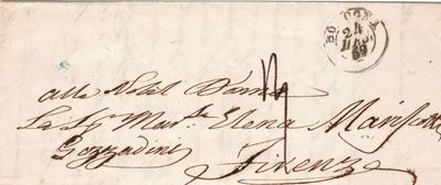 Lettera in Porto Assegnato da Bologna per Firenze, del 24 Dicembre 1859