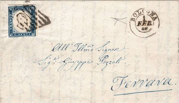 Lettera da Bologna per Ferrara del 1° febbraio 1860