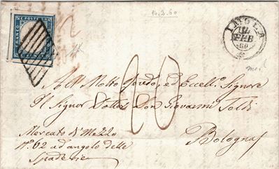 Lettera da Imola per Bologna del 14 Febbraio 1860
