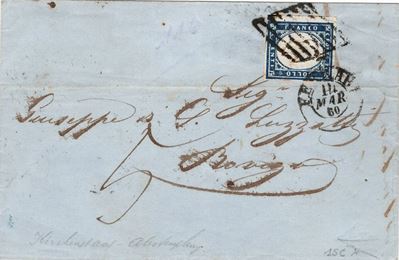 Lettera da Ferrara per Rovigo del 14 Marzo 1860
