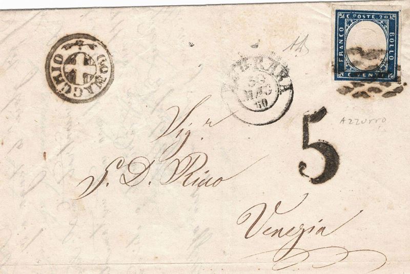 Lettera da Comacchio per Venezia del 30 maggio 1860  - Asta Storia Postale del Risorgimento - Cambi Casa d'Aste