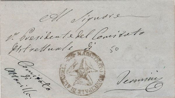 Lettera in franchigia dal Comitato di Altavilla per Termini, del 24 maggio 1860