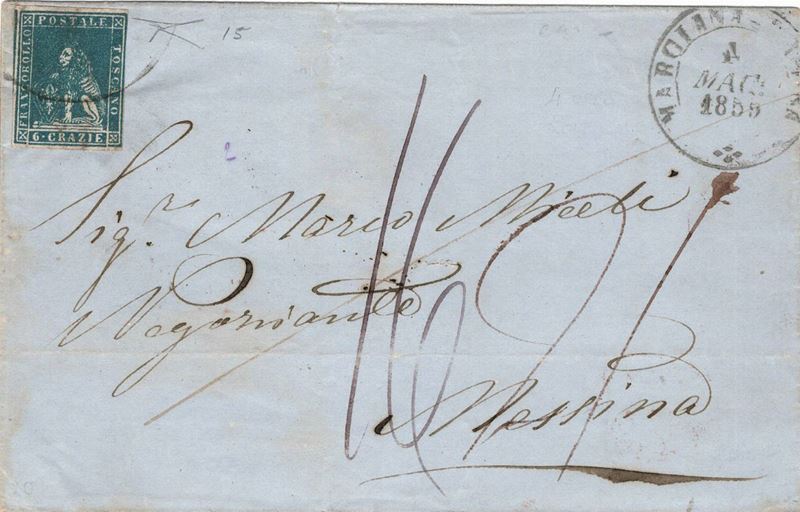 Lettera da Marciana Marina per Messina del 4 maggio 1859  - Asta Storia Postale del Risorgimento - Cambi Casa d'Aste