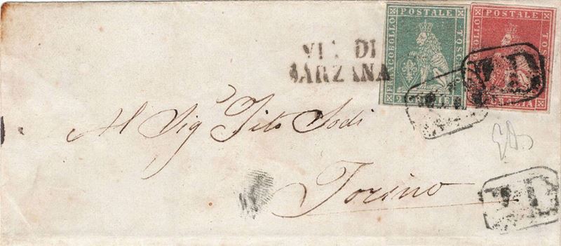 Lettera da (Firenze?) per Torino del 15 luglio 1859  - Asta Storia Postale del Risorgimento - Cambi Casa d'Aste