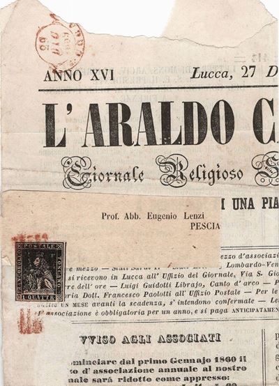 Gran Parte del Giornale “L’araldo Cattolico” del 27 Dicembre 1859