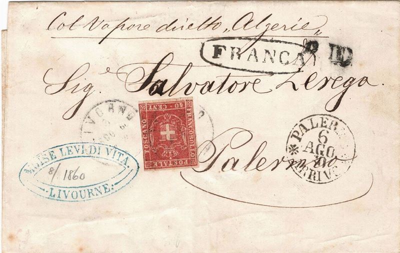 Lettera scritta a Napoli il 31 luglio 1860  - Auction Postal History of the Risorgimento - Cambi Casa d'Aste