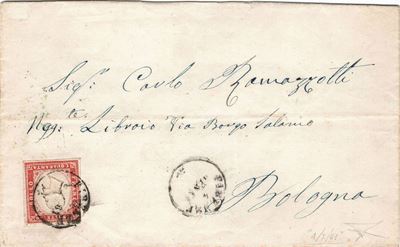 Lettera da Firenze per Bologna del 4 Gennaio 1861