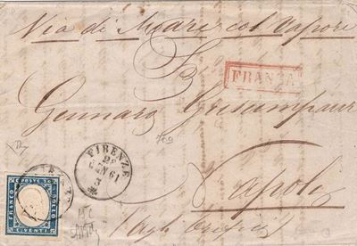 Lettera da Firenze per Napoli del 28 Gennaio 1861