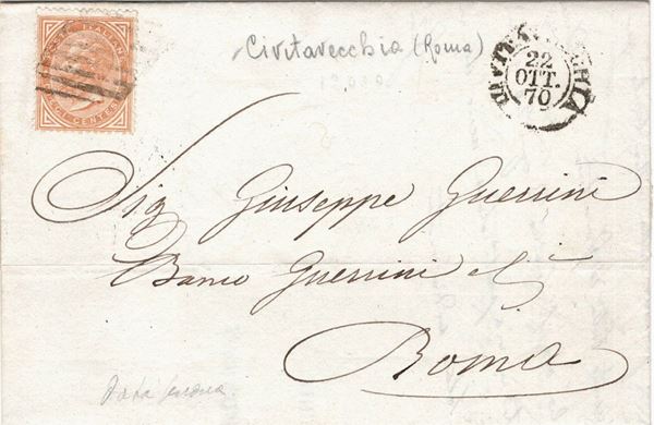 Lettera da Civitavecchia per Roma del 22 ottobre 1870