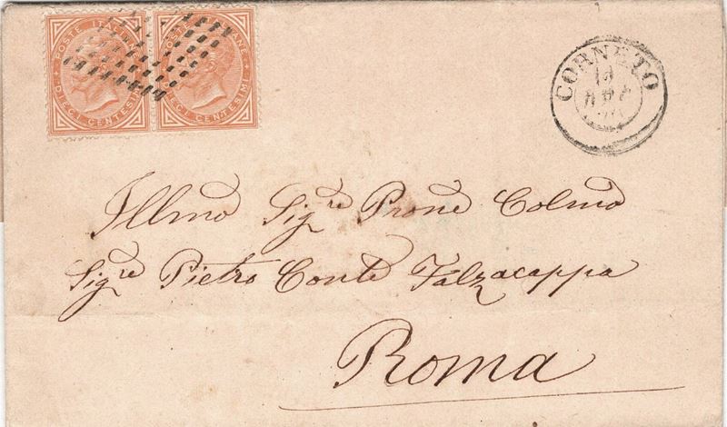 Lettera da Corneto per Roma del 12 dicembre 1870  - Asta Storia Postale del Risorgimento - Cambi Casa d'Aste