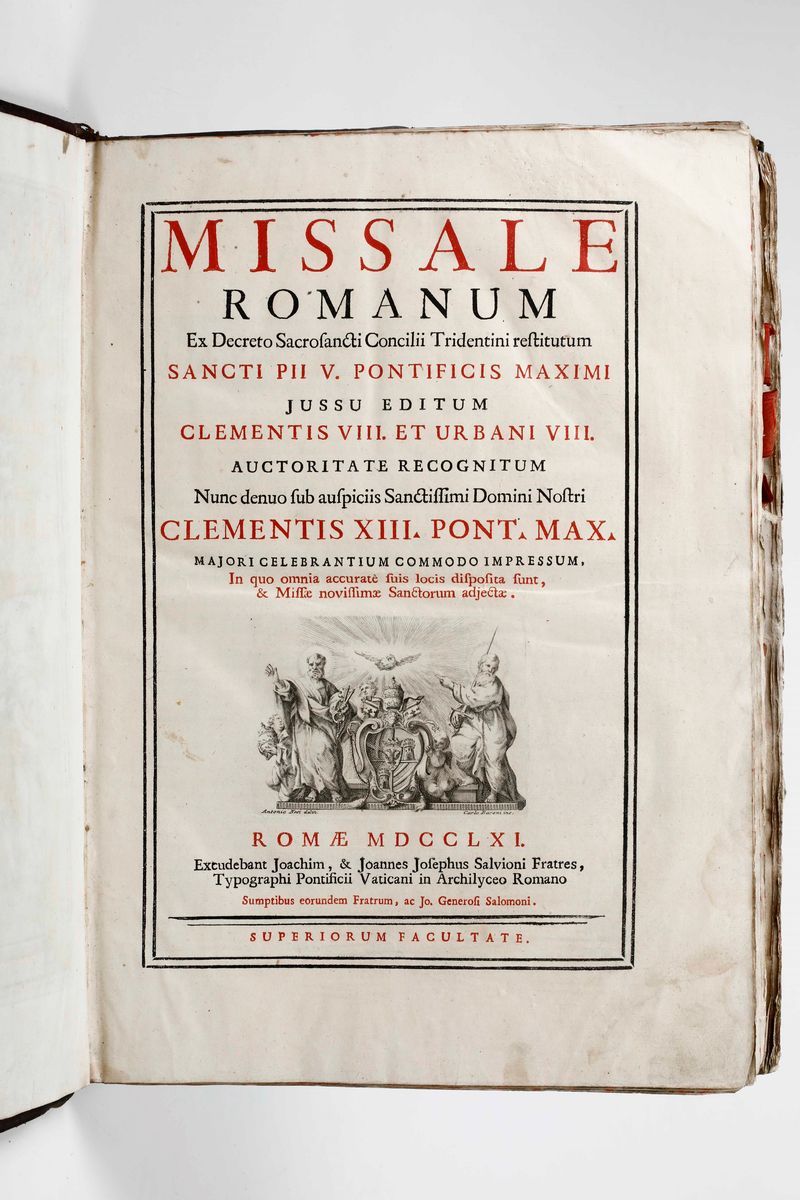 Messale Romanomissale Romanum... Ex Decreto Sacrosanti Concilii Tridentini... Roma, Gioacchino e ...