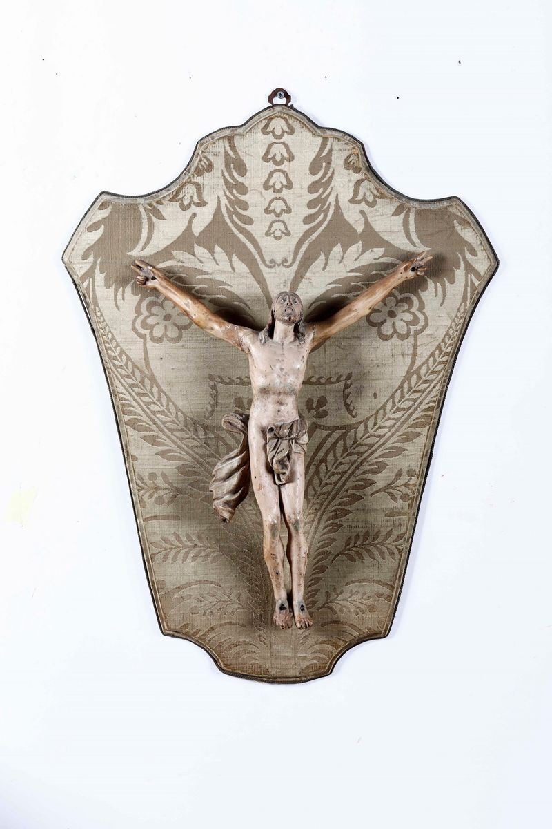 Cristo crocifisso in legno intagliato e dipinto. Scultore del XVIII-XIX secolo  - Auction Fine Art January | Cambi Time - Cambi Casa d'Aste