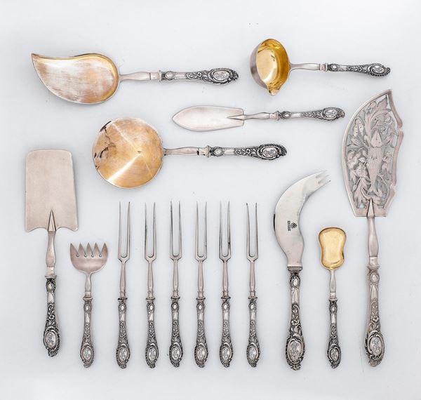 A silver cutlery set, St. Petersburg, early 1900s