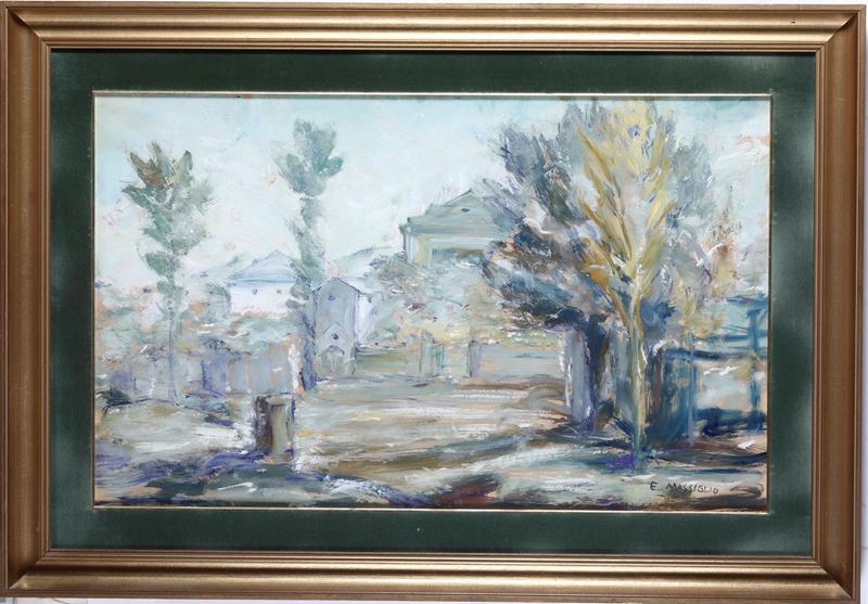 Ernesto Massiglio : Ernesto Massiglio (1895-1974) Paesaggio con casolare  - Auction 19th Century Paintings - Cambi Casa d'Aste