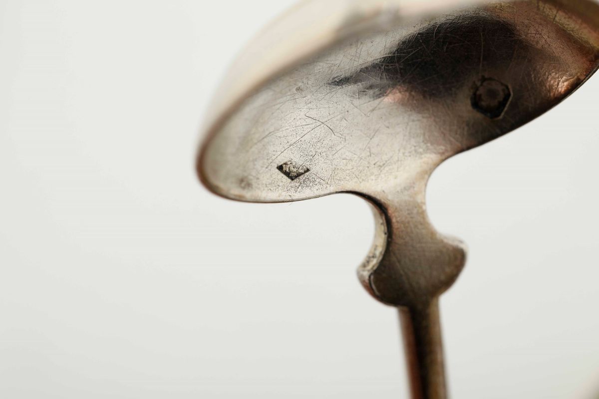 Insieme di 12 Cucchiaini in Argento, Germania XX Secolo, 12 Cucchiaini in Argento Dorato, Francia...