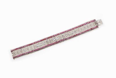 Bracciale con Diamanti e Rubini Naturali e Sintetici